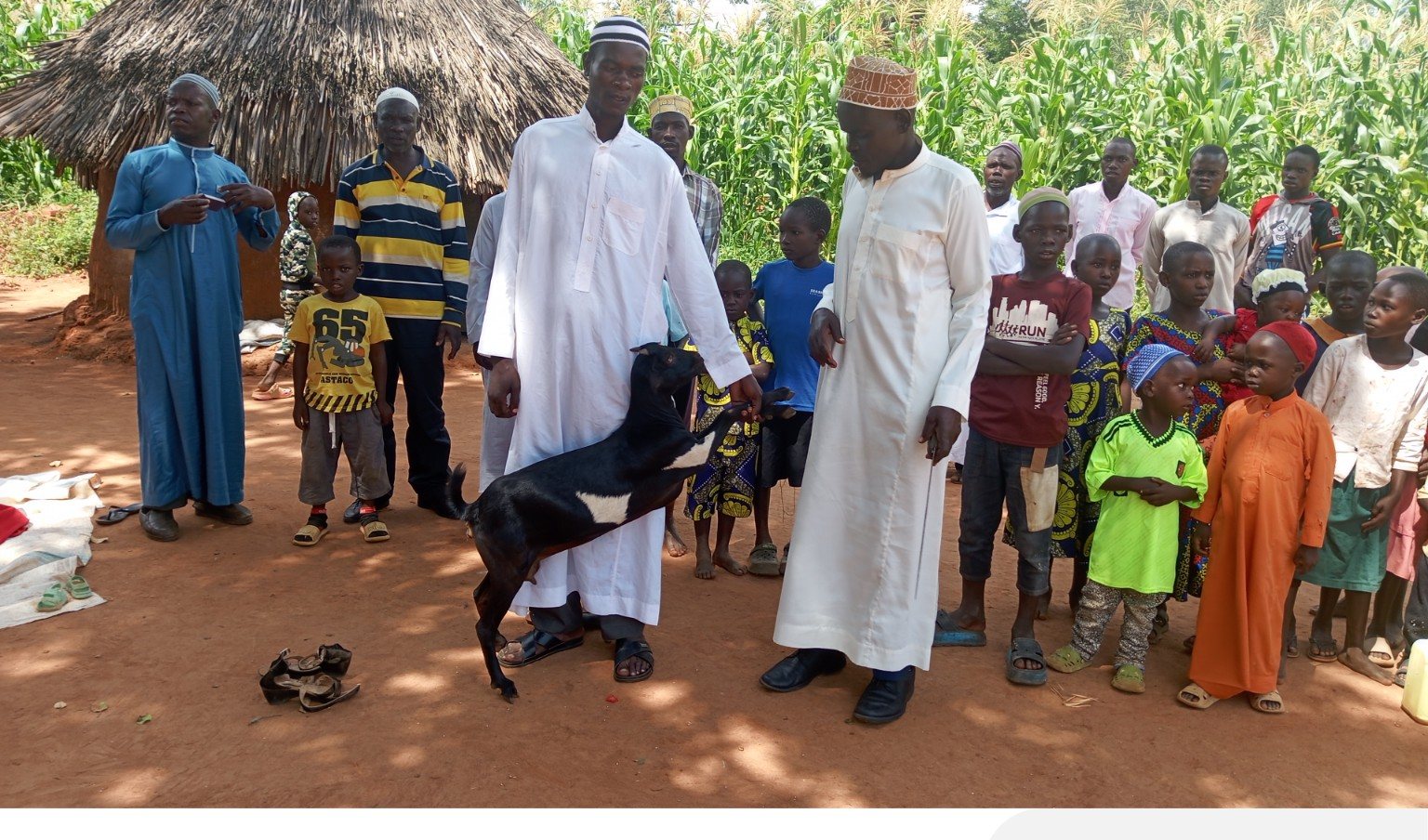 Children gathered during a community activity